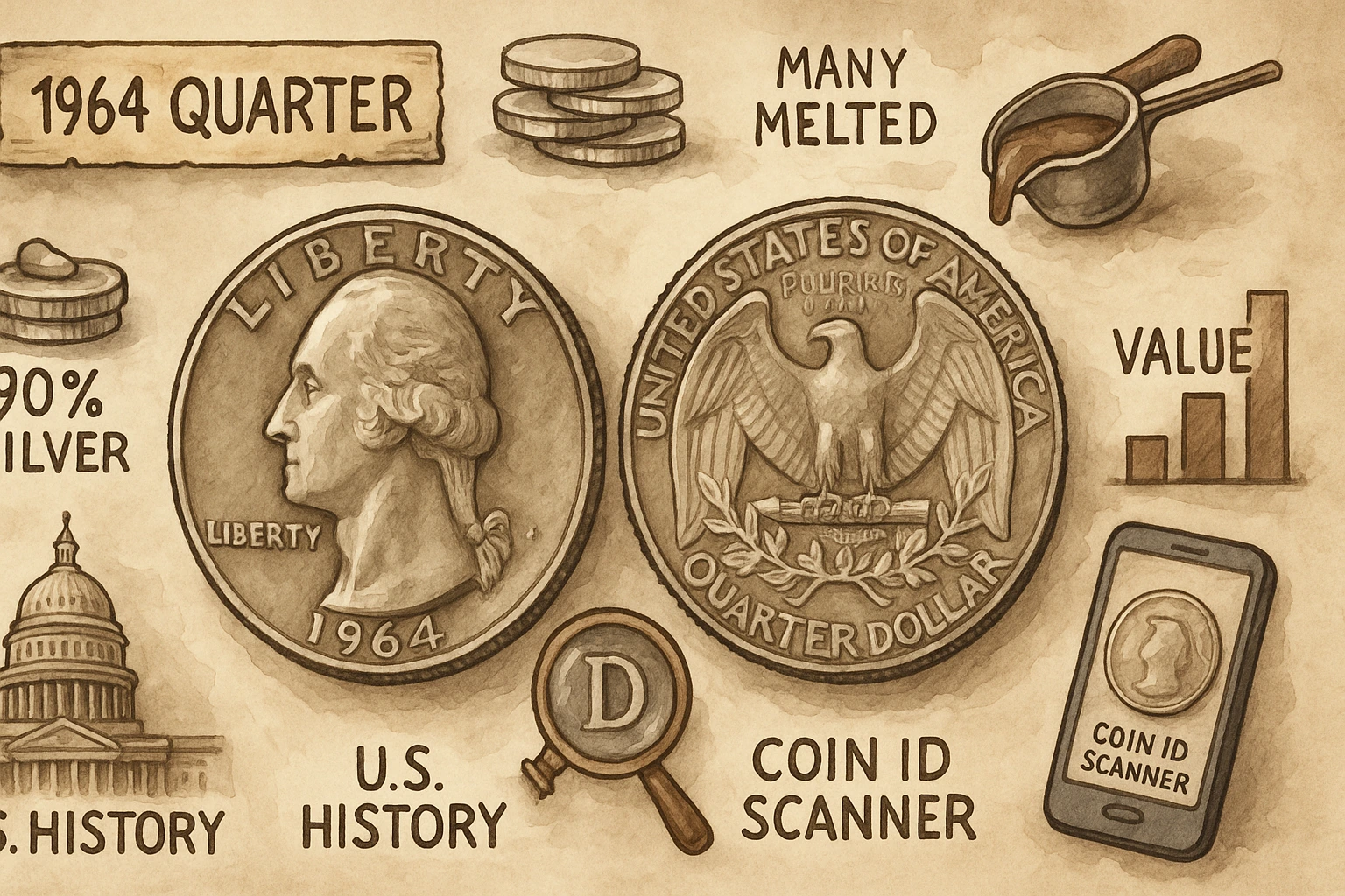 Fantastic Stories of Weary Coins: Everything About the 1964 Quarter